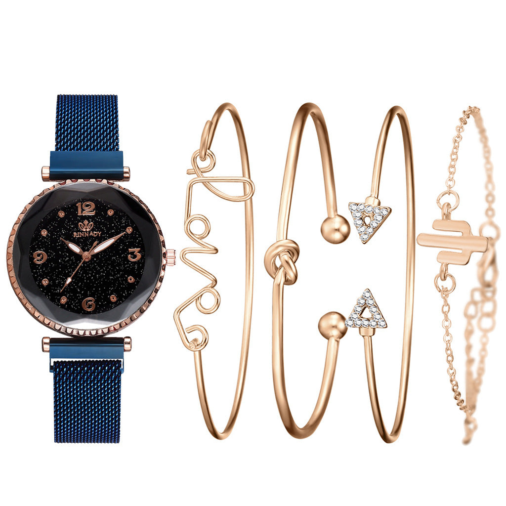 K & S | Damen Armbanduhr Sternenhimmel – Elegante Uhr mit Magnetverschluss & Modeschmuck