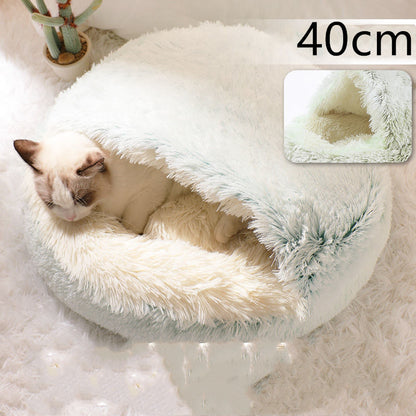 K & S | Rundes Kuschelbett für Hunde & Katzen aus Plüsch - Weiches & Waschbares Haustierbett für Winter & Zuhause
