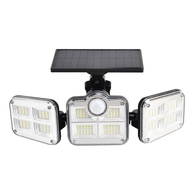 K & S | Solar LED Wandleuchte mit Bewegungssensor – 3-flammige Außenlampe für Garten, Hof & Terrasse