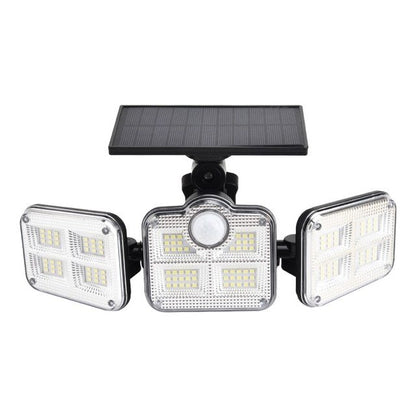 K & S | Solar LED Wandleuchte mit Bewegungssensor – 3-flammige Außenlampe für Garten, Hof & Terrasse