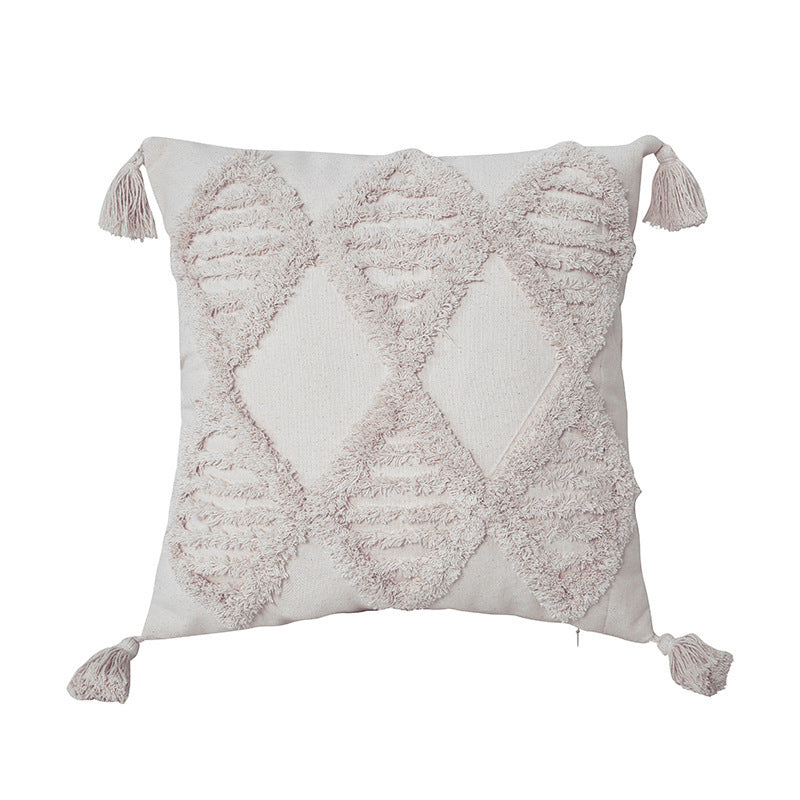 K & S | Marokkanischer Kissenbezug Baumwolle – Boho Retro Dekokissen für Sofa & Wohnzimmer