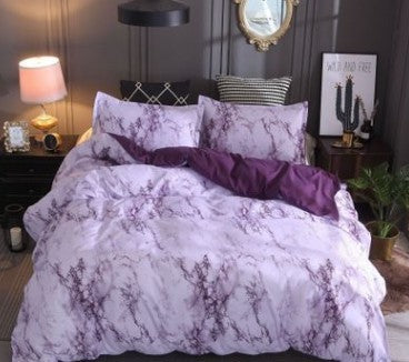 K & S | Bettwäsche Set 4-teilig – Marmor Design, elegante Polyester Bettwäsche, modern & pflegeleicht