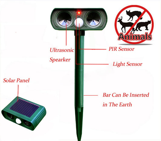 K & S | Ultraschall Tiervertreiber Solar – Wetterfest & Effektiv gegen Katzen, Hunde & Marder