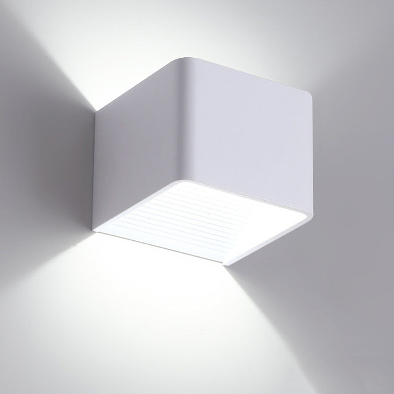 K & S | LED Wandleuchte in Holzoptik – Moderne quadratische Innenlampe für Wohnzimmer, Flur & Schlafzimmer