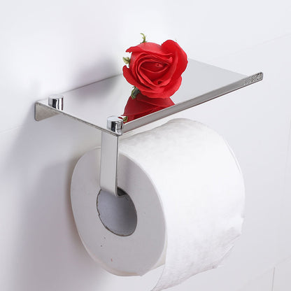 K & S | Toilettenpapierhalter Edelstahl mit Ablage – Wandmontiert & Praktisch für Smartphone