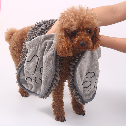 K & S | Extra Saugfähiges Chenille Haustierhandtuch - Weiches & Waschbares Trockentuch für Hunde & Katzen