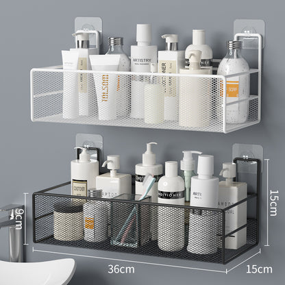 K & S | Wandregal ohne Bohren Bad & Dusche – 2 Ebenen Eisen Rostfrei & Platzsparend
