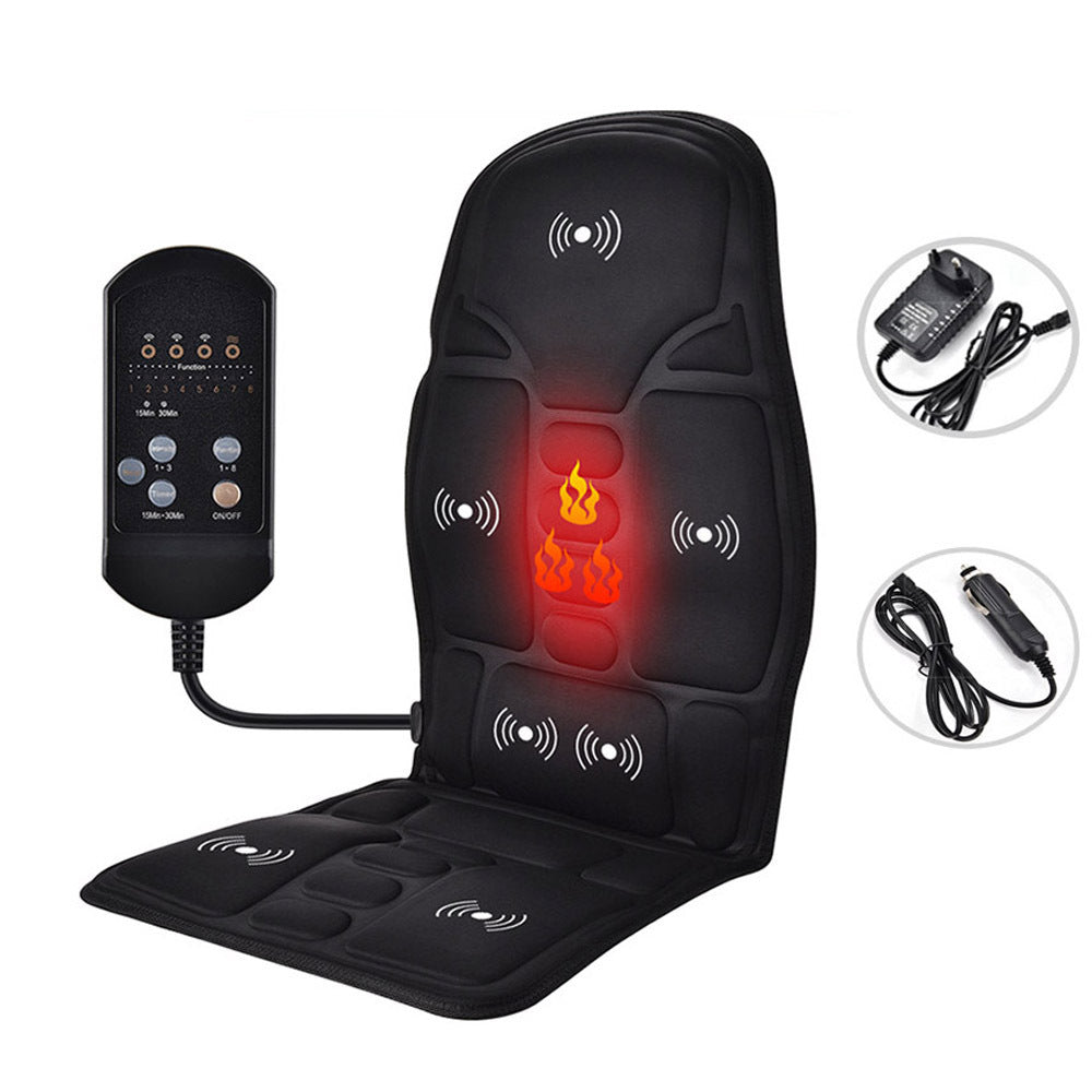 K & S | Massage Sitzauflage Elektrisch mit Heizung & Vibration – Entspannung für Rücken & Auto