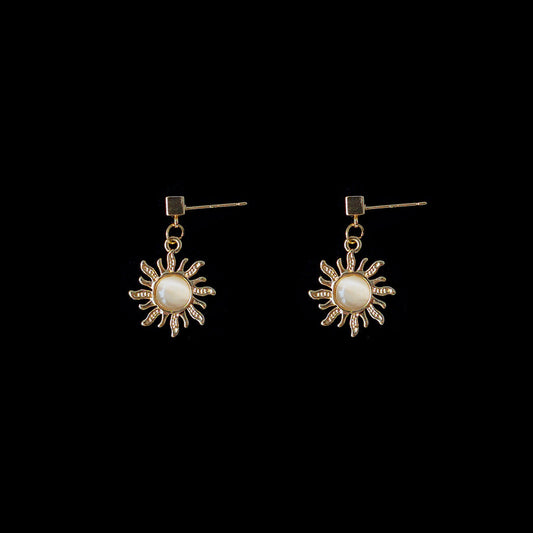 K & S | Damen Ohrstecker Echtgold – Kreatives Sonnentränen Design Eleganter Schmuck