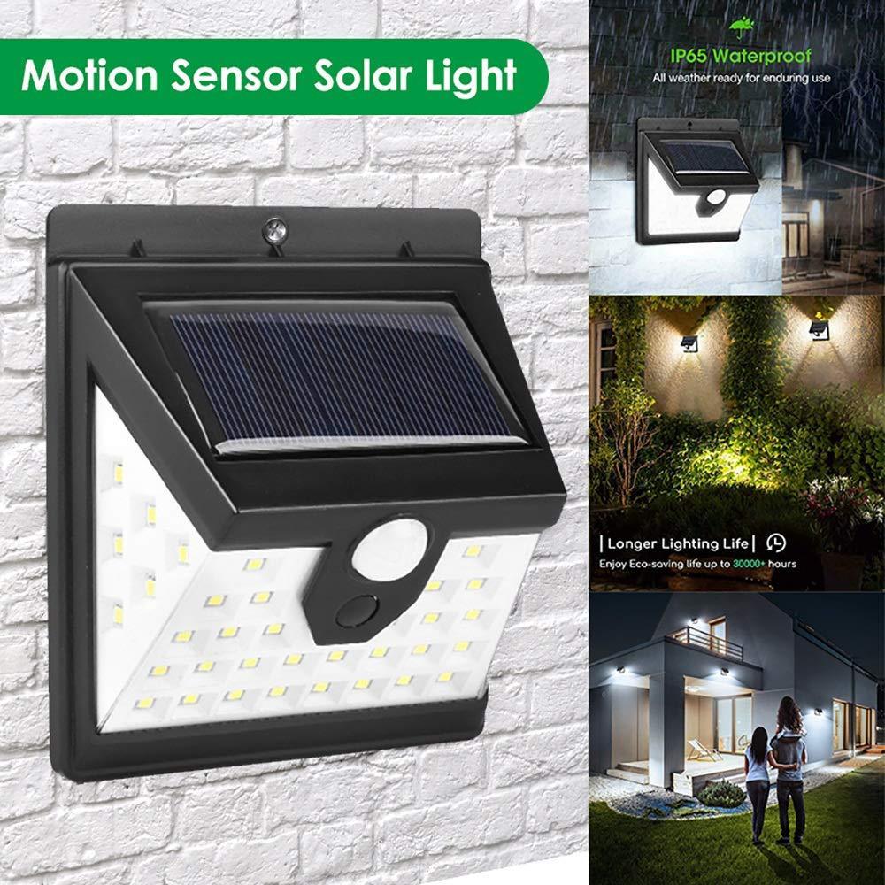 K & S | Solar LED Wandleuchte mit Bewegungssensor – Wasserdichte Außenlampe für Garten & Terrasse