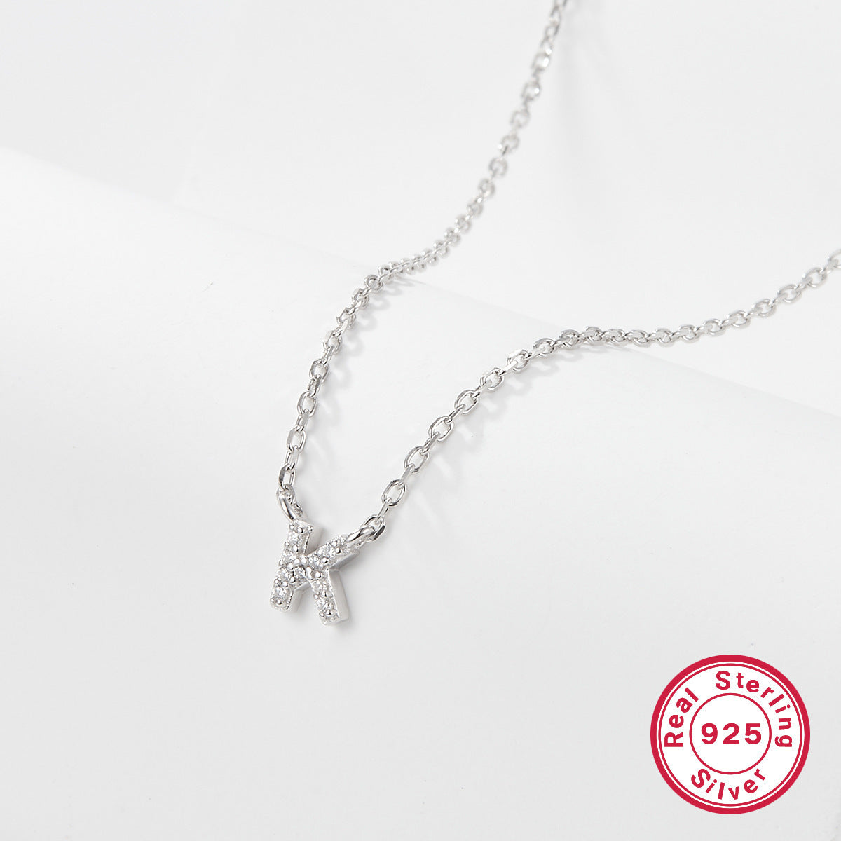 K & S | Damen Halskette 925 Silber mit Buchstabe – Eleganter Initialen Schmuck & Geschenkidee