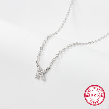 K & S | Damen Halskette 925 Silber mit Buchstabe – Eleganter Initialen Schmuck & Geschenkidee