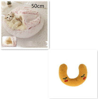 K & S | Rundes Kuschelbett für Hunde & Katzen aus Plüsch - Weiches & Waschbares Haustierbett für Winter & Zuhause