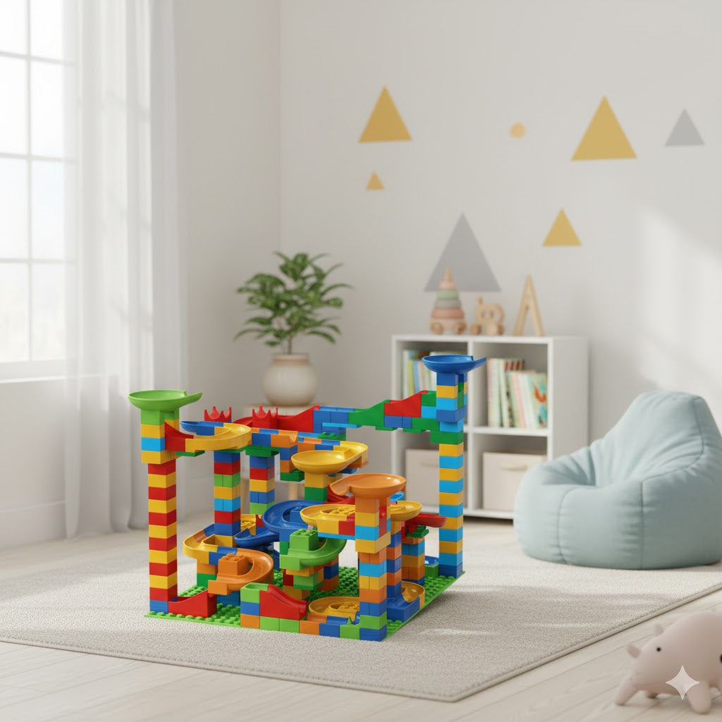 Große Kugelbahn Bausteine XXL | Kreatives Lernspielzeug