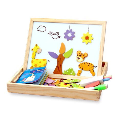 K & S | Magnetisches Holzpuzzle Kinder – Lernspielzeug mit Tieren & Zirkusmotiven