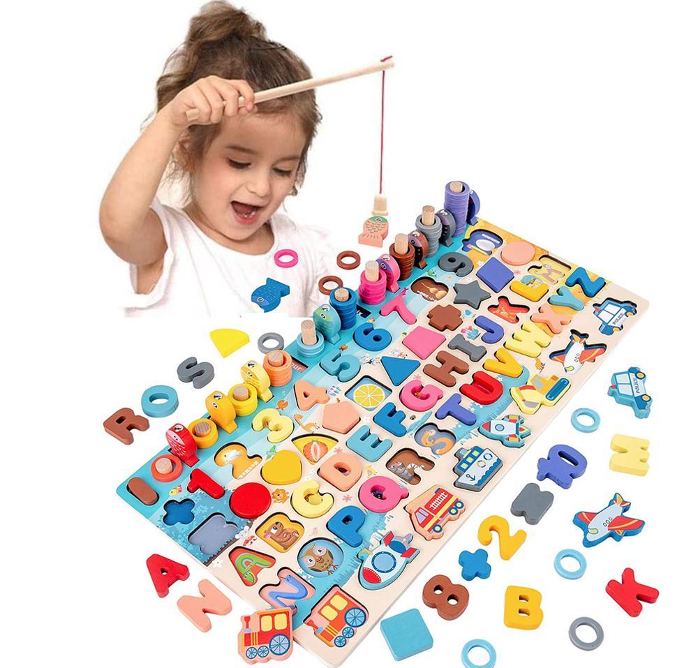 K & S | Montessori Holzspielzeug Lernbrett - Pädagogisches Motorikbrett für Kinder & Kleinkinder