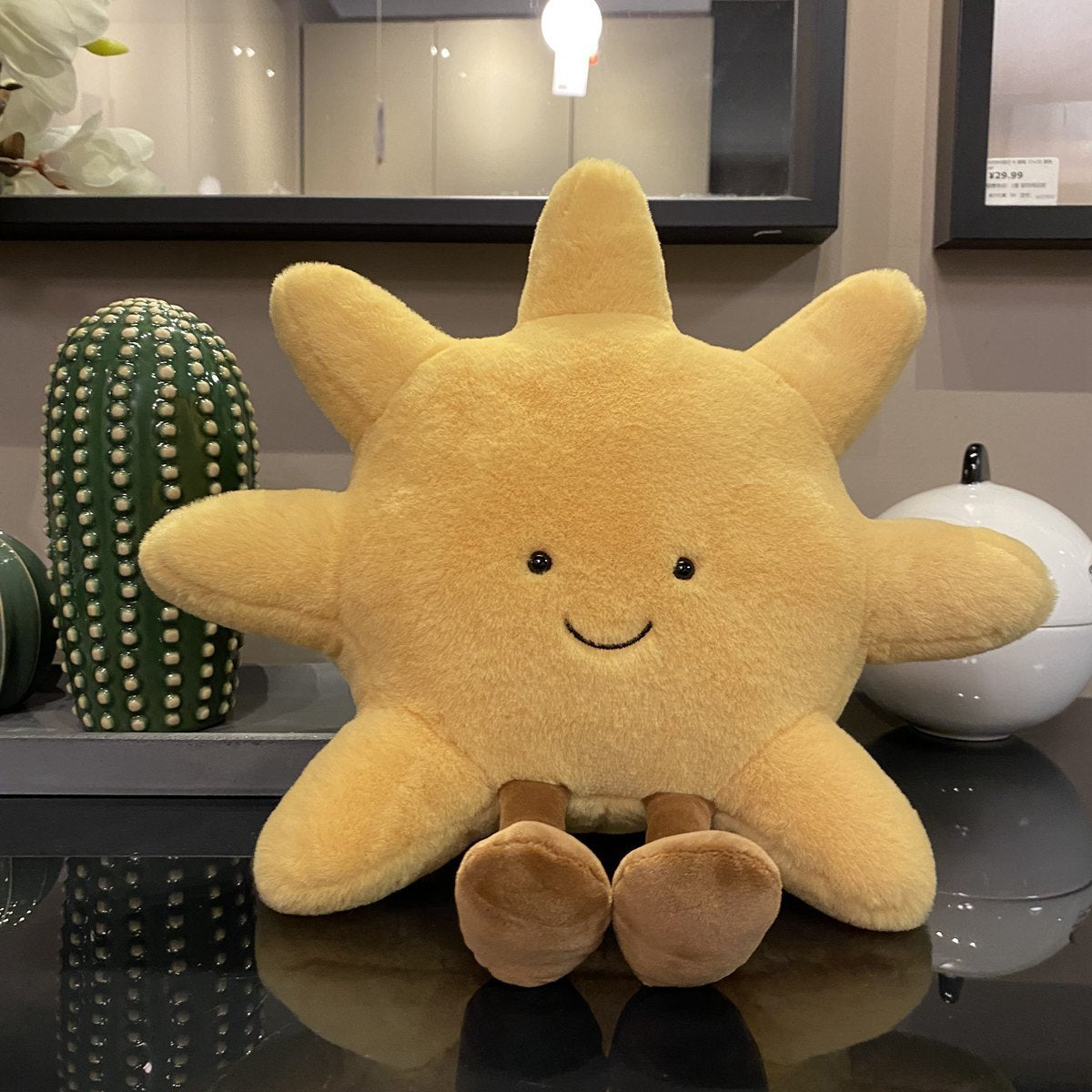 K & S | Kuschelkissen Sonne & Mond mit Lächelndem Gesicht - Weiches Dekokissen für Sofa, Bett & Kinderzimmer