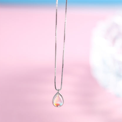 K & S | Damen Halskette 925 Silber mit Mondstein Anhänger – Eleganter & Mystischer Schmuck