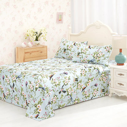K & S | Baumwoll-Bettwäsche Set – Hochwertige bedruckte Bettlaken & Bezüge mit floralem Design
