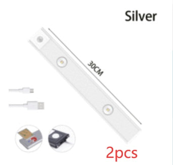 K & S | LED Lichtleiste mit Bewegungsmelder – Kabelloses USB Nachtlicht, ultradünn für Schrank, Küche & Schlafzimmer