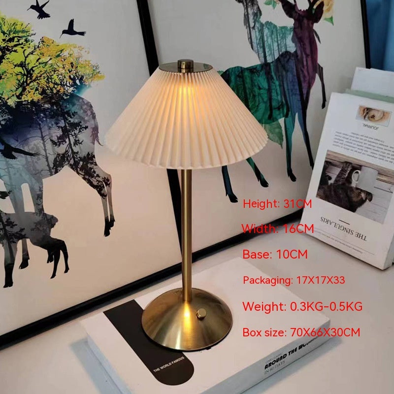 K & S | Designer Tischlampe – Elegante LED Pilzlampe aus Metall für Schlafzimmer & Wohnzimmer