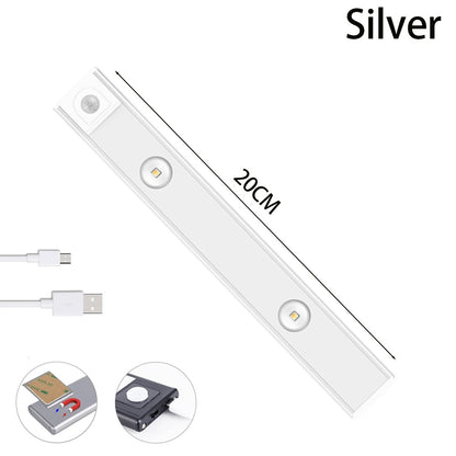 K & S | LED Lichtleiste mit Bewegungsmelder – Kabelloses USB Nachtlicht, ultradünn für Schrank, Küche & Schlafzimmer