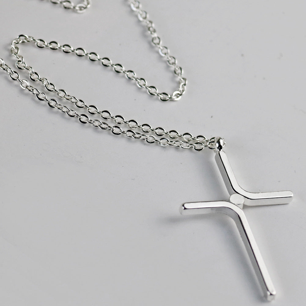 K & S | Kreuz Anhänger Halskette Titanstahl Vergoldet – Robuster & Eleganter Schmuck für Damen & Herren