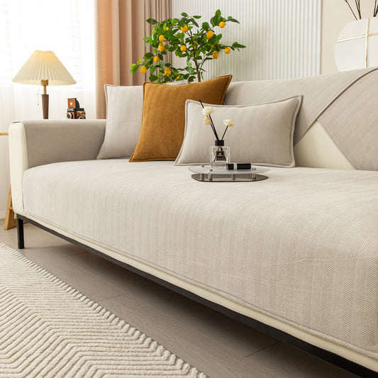 K & S | Sofaüberwurf & Kissenbezug Chenille – Dick Weich & Waschbar Minimalistisches Design