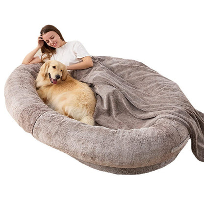 K & S | Großes Plüsch-Hundebett für Menschen - Bequemes & Waschbares Kuschelbett für Erwachsene