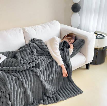 K & S | Kuscheldecke aus Bubble-Samt in Kaninchenfell-Optik - Extra Weiche & Doppelseitige Wohndecke für Sofa & Bett