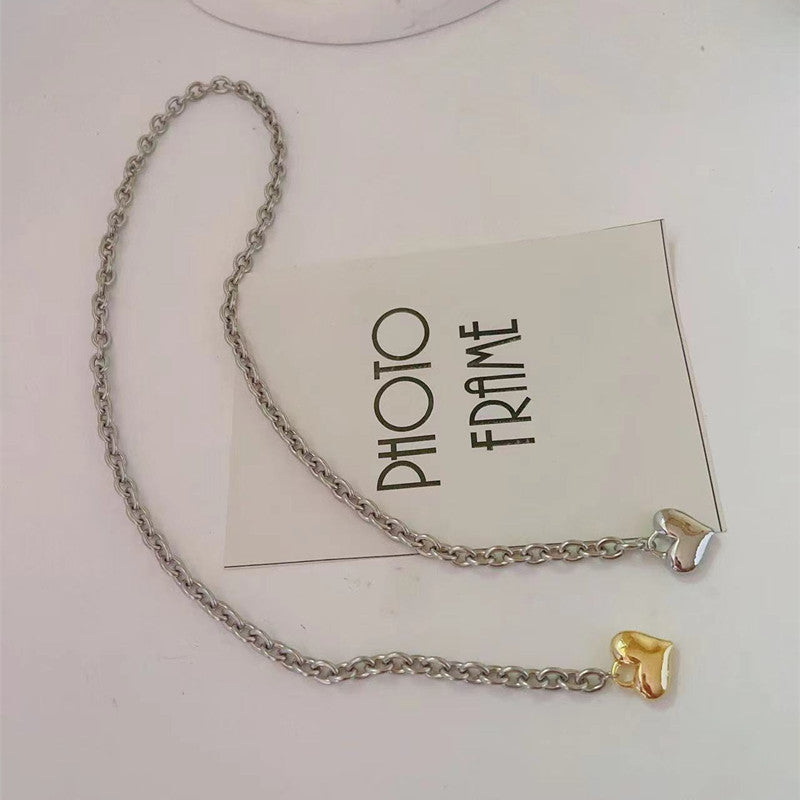 K & S | Damen Halskette Silber Lang mit Herz Anhänger – Eleganter Schmuck & Geschenkidee