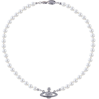 K & S | Damen Halskette mit Perlen & Satinband – Eleganter Schmuck für Alltag & Anlass