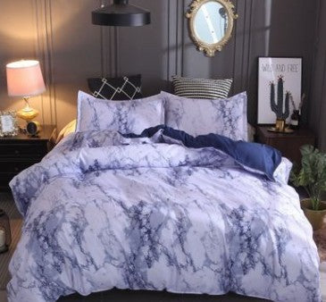K & S | Bettwäsche Set 4-teilig – Marmor Design, elegante Polyester Bettwäsche, modern & pflegeleicht