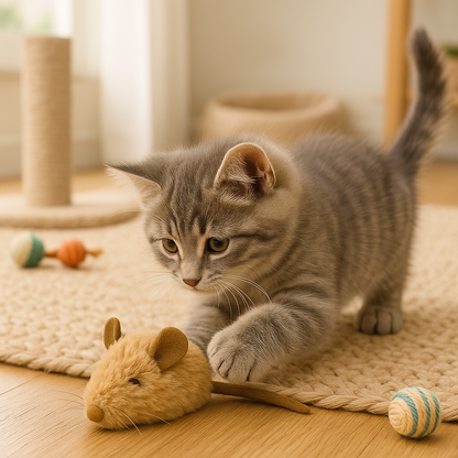 K & S | Elektrisches Katzenspielzeug Maus - Interaktives Spielzeug für Aktive Katzen & Haustiere