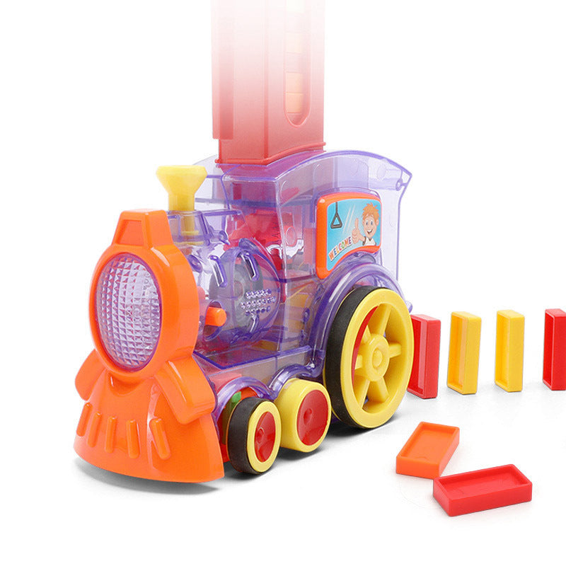 K & S | Automatischer Domino-Zug für Kinder - Kreatives Baustein & Puzzle-Spielzeug für Spaß & Lernen