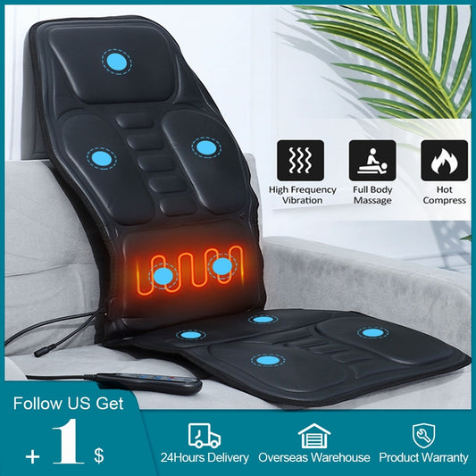 K & S | Massage Sitzauflage Elektrisch mit Heizung & Vibration – Entspannung für Rücken & Auto