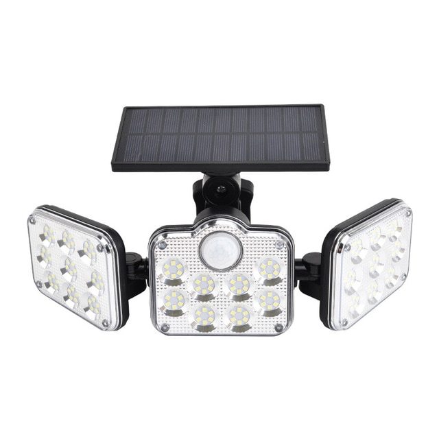 K & S | Solar LED Wandleuchte mit Bewegungssensor – 3-flammige Außenlampe für Garten, Hof & Terrasse