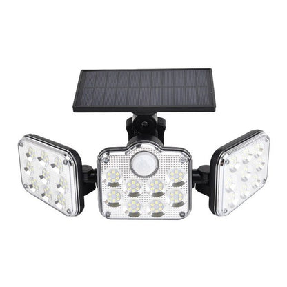 K & S | Solar LED Wandleuchte mit Bewegungssensor – 3-flammige Außenlampe für Garten, Hof & Terrasse