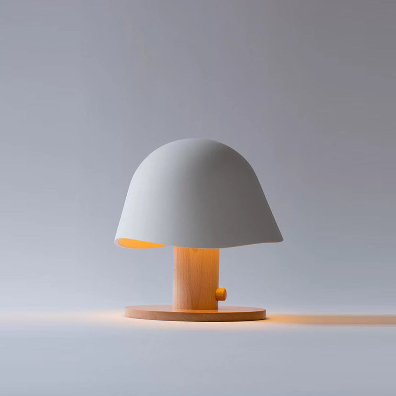 K & S | Designer Tischlampe – Moderne Schreibtischlampe aus Holz mit Augenschutz & warmem LED-Licht