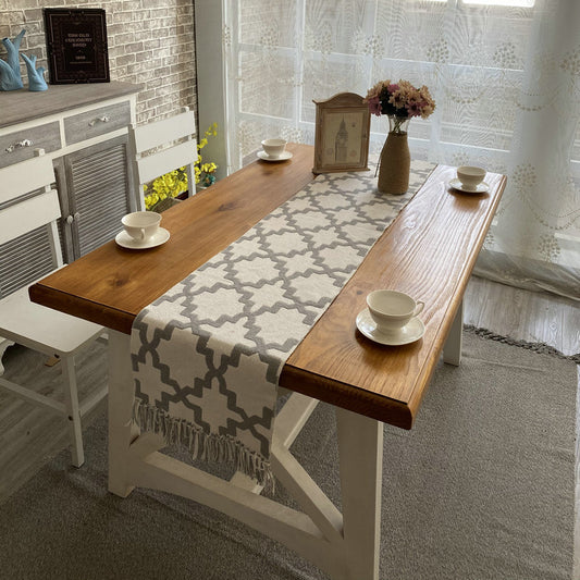 K & S | Tischläufer Baumwolle & Leinen – Verdickt, Elegant & Modern für Esszimmer Deko