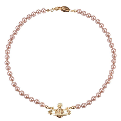 K & S | Damen Halskette mit Perlen & Satinband – Eleganter Schmuck für Alltag & Anlass