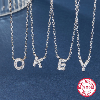 K & S | Damen Halskette 925 Silber mit Buchstabe – Eleganter Initialen Schmuck & Geschenkidee