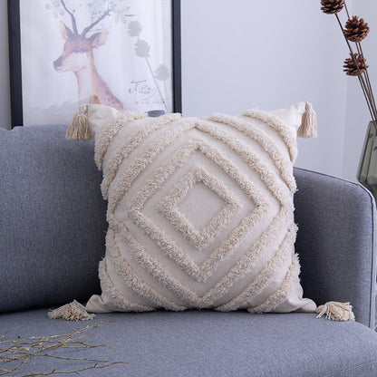 K & S | Marokkanischer Kissenbezug Baumwolle – Boho Retro Dekokissen für Sofa & Wohnzimmer
