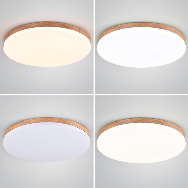 K & S | LED Deckenleuchte – Japanisch minimalistische Deckenlampe aus Holz für Schlafzimmer & Wohnzimmer