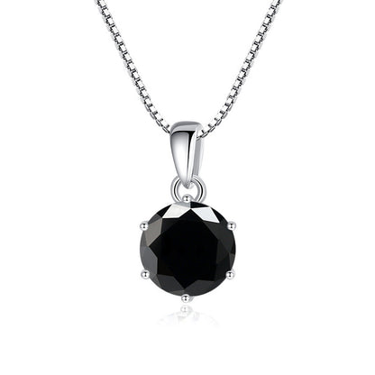 K & S | Damen Halskette 925 Silber mit Rundem Moissanit – Eleganter Funkelnder Schmuck Anhänger