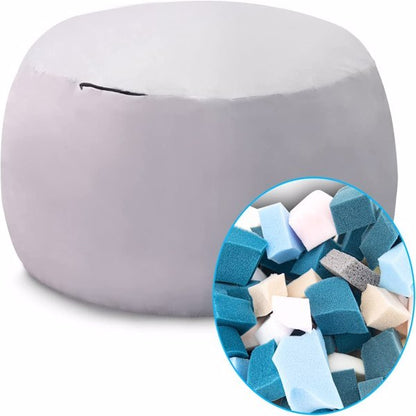 K & S | Sitzsack Bezug Samt XXL 6ft – Weich & Flauschig in Dunkelgrau für Wohnzimmer