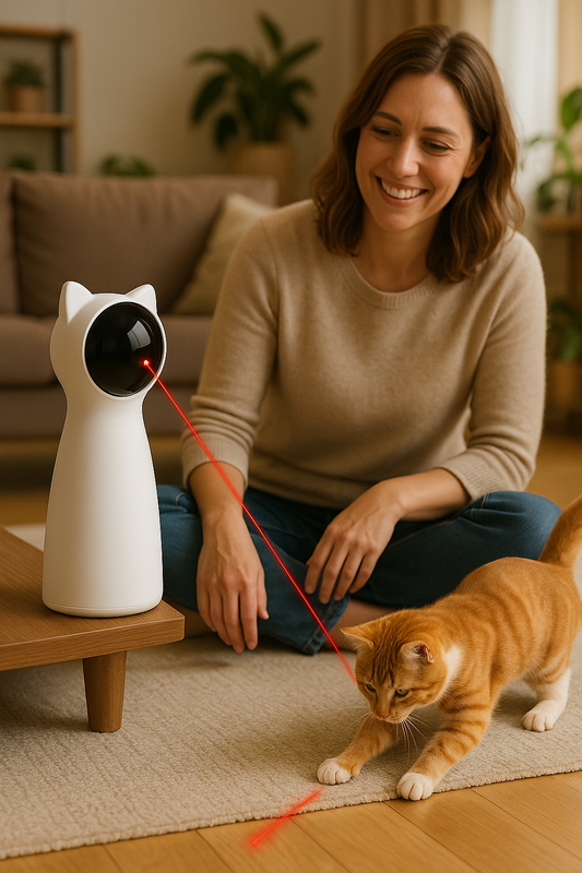 K & S | Automatisches LED-Laser Katzenspielzeug - Interaktives Spielzeug für Katzen & Haustiere