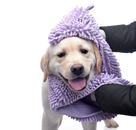 K & S | Ultra Saugfähiges Haustierhandtuch aus Chenille - Weiches & Waschbares Trockentuch für Hunde & Katzen