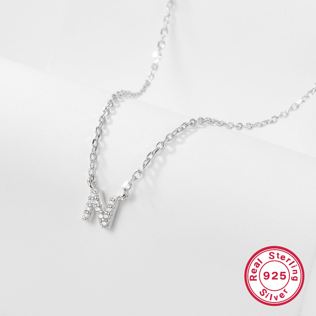 K & S | Damen Halskette 925 Silber mit Buchstabe – Eleganter Initialen Schmuck & Geschenkidee