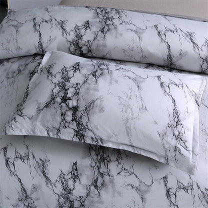 K & S | Bettwäsche Set 4-teilig – Marmor Design, elegante Polyester Bettwäsche, modern & pflegeleicht